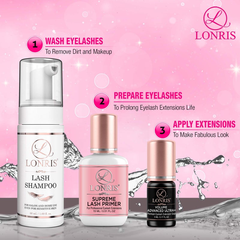 LONRIS Eyelash Extension Primer - 30% BETTER RETENTION - Lonris Cleanser 15 ml/Protein Oil Remover/Increase Adhesive Bonding Power/Pre-treatment for Individual Semi-Permanent Extensions Glue Supplies - Image 5